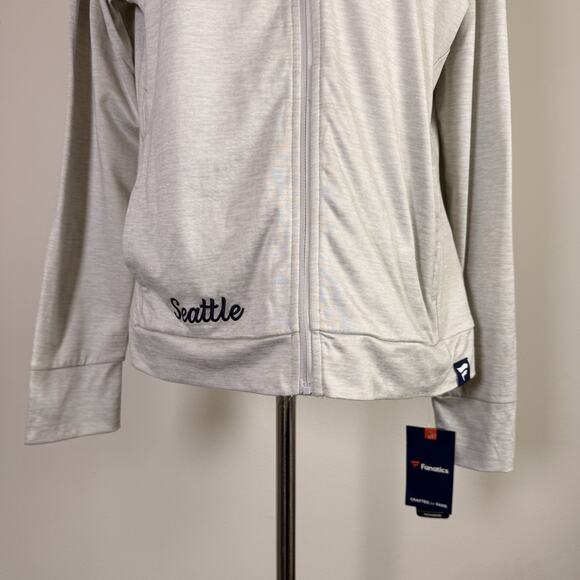 Fanatics Seattle Seahawks Longsleeve Zip Up Women's Large Grey Asymmetric NWT - Picture 4 of 14